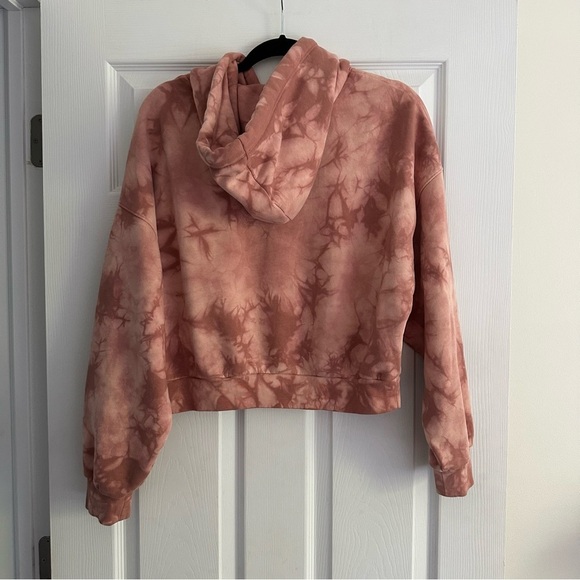 Size S GAP Oversized Vintage Soft Cropped Hoodie - Pink Tie Die - Picture 3 of 6